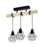 Eglo Ceiling Light Townshend 5 Steel Wood Black | IP20 - Suitable for 3x E27 