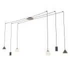 Emibig Pendant Fuji Steel Black | Suitable for 2x E14 - Max 10W, 2x GU10 - Max 10W, 2x GX53 - Max 10W