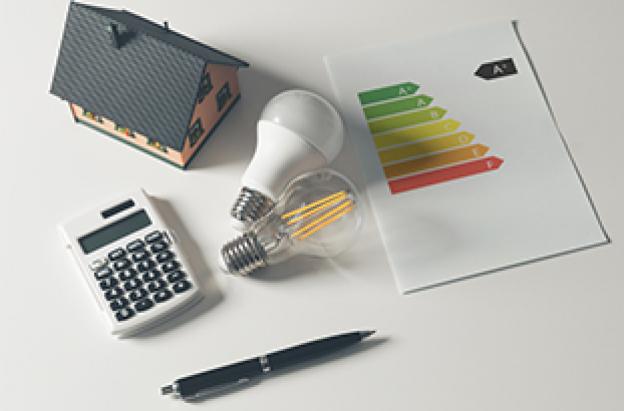 The energy label of a light bulb