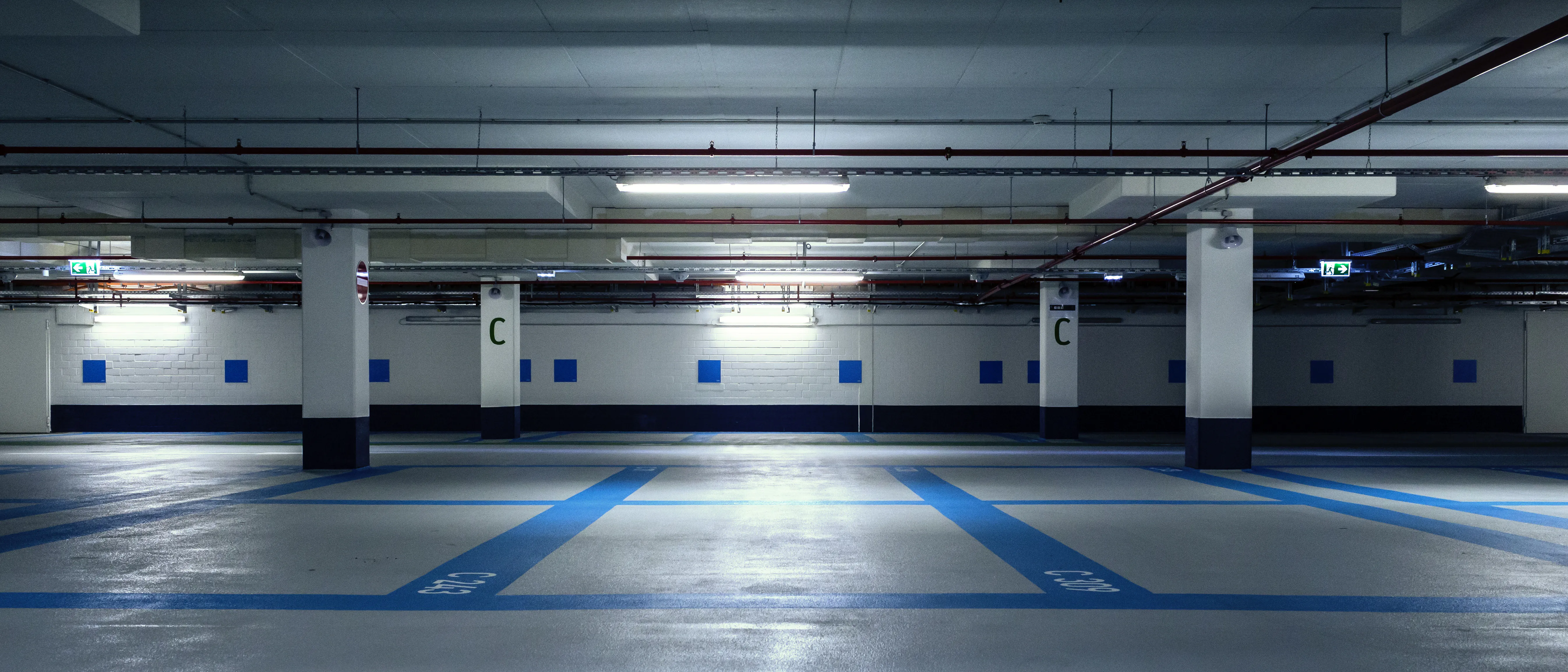 LED sensor lighting parking garage